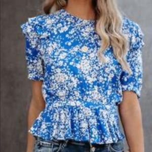 NWT Floral Peplum top